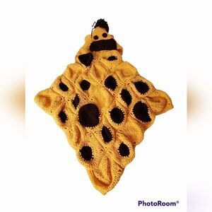 Vintage handmade hooded baby blanket